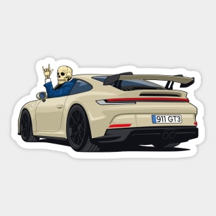 car 911 GT3 skull metal hands cream Sticker